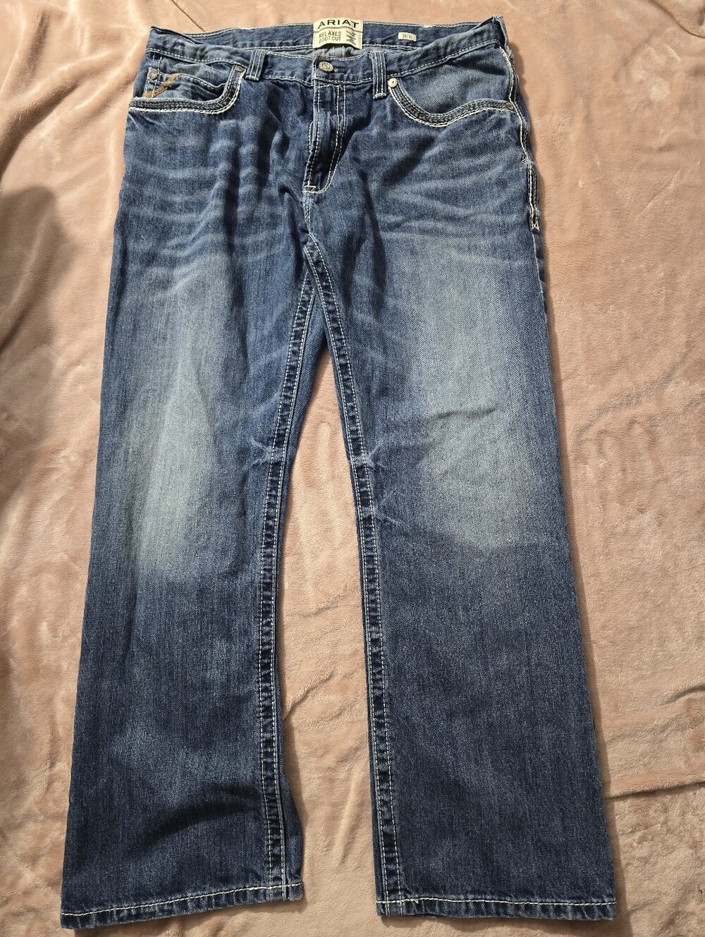 Ariat M4 Relaxed Boot Cut Jeans - Medium Blue Size 38/ 32